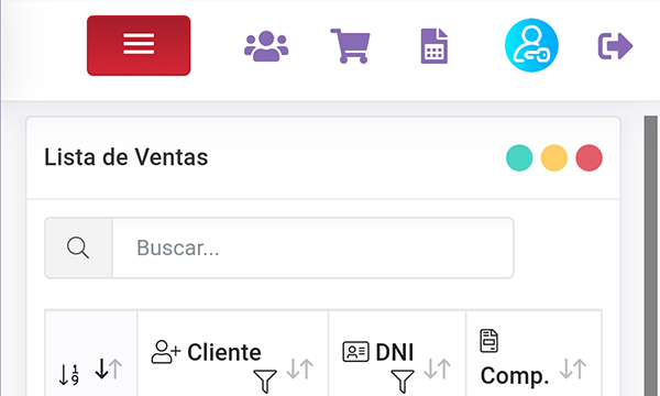 Vista del Sistema en Smartphone